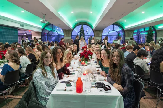 christmas dinner group photo